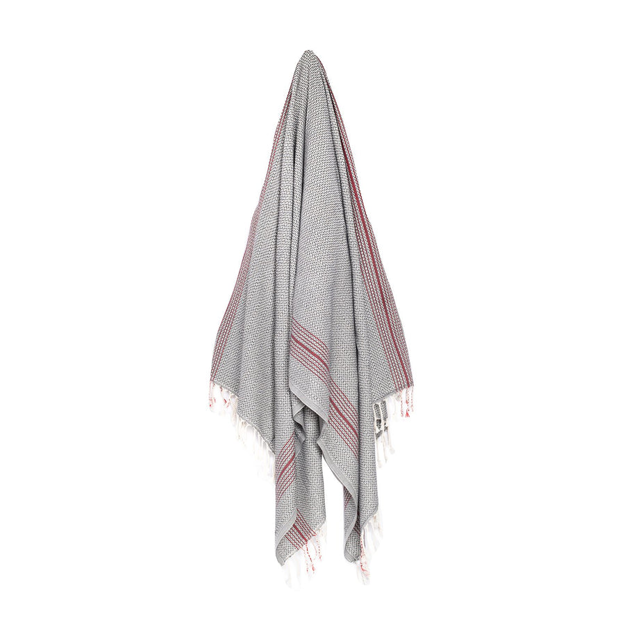 Organic Turkish Su dark grey towel hanging