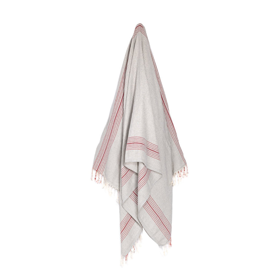 Organic Turkish Su silver grey towel hanging